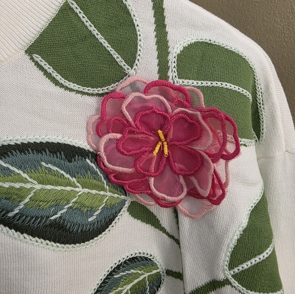 Big Sale! Alice + Olivia Gleeson Embroidered Stretch-cotton Jumper Sweater - Picture 8 of 10